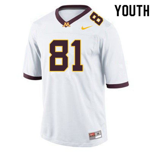 Youth #81 Brock Annexstad Minnesota Golden Gophers College Football Jerseys Sale-White